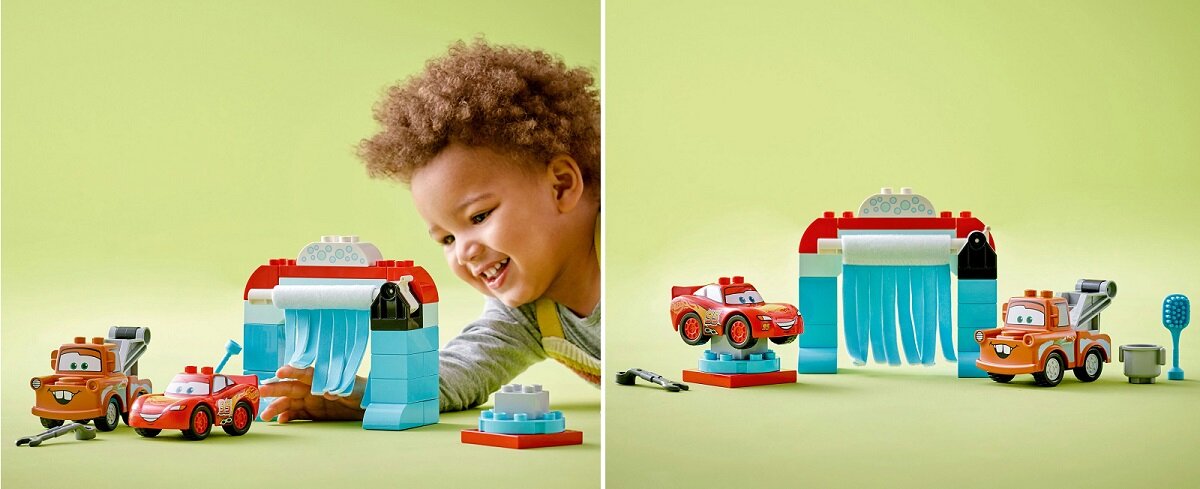 LEGO Duplo Zygzak McQueen i Złomek - myjnia 10996 dziecko kreatywność zabawa nauka rozwój klocki figurki minifigurki jakość tradycja konstrukcja nauka wyobraźnia role jakość bezpieczeństwo wyobraźnia budowanie pasja hobby funkcje instrukcje