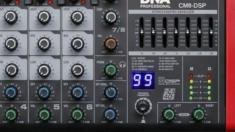 Mikser audio DNA CM8-DSP  - łączność