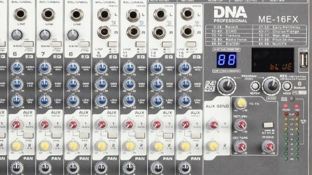 Mikser audio DNA ME-16FX  - korekcja dźwięku