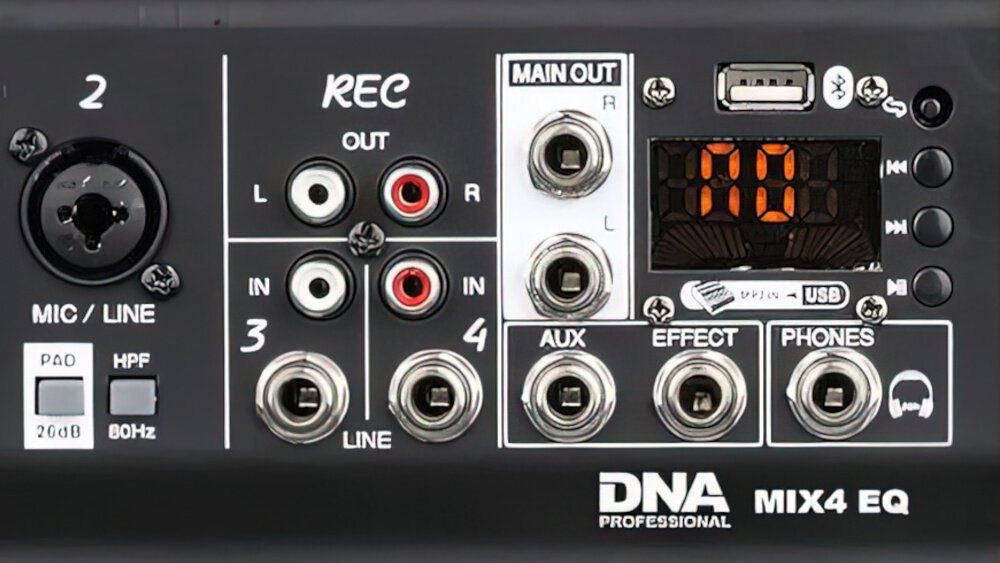 Mikser audio DNA Mix 4EQ  - złącze usb