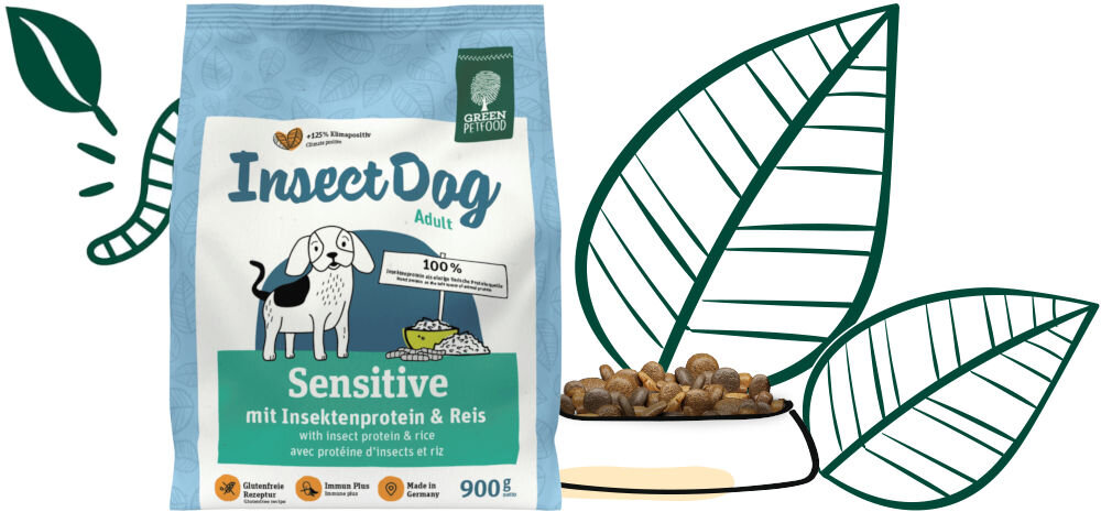 Karma dla psa GREEN PETFOOD InsectDog Sensitive Białko owadów z ryżem 900 g dawkowanie analiza sklad