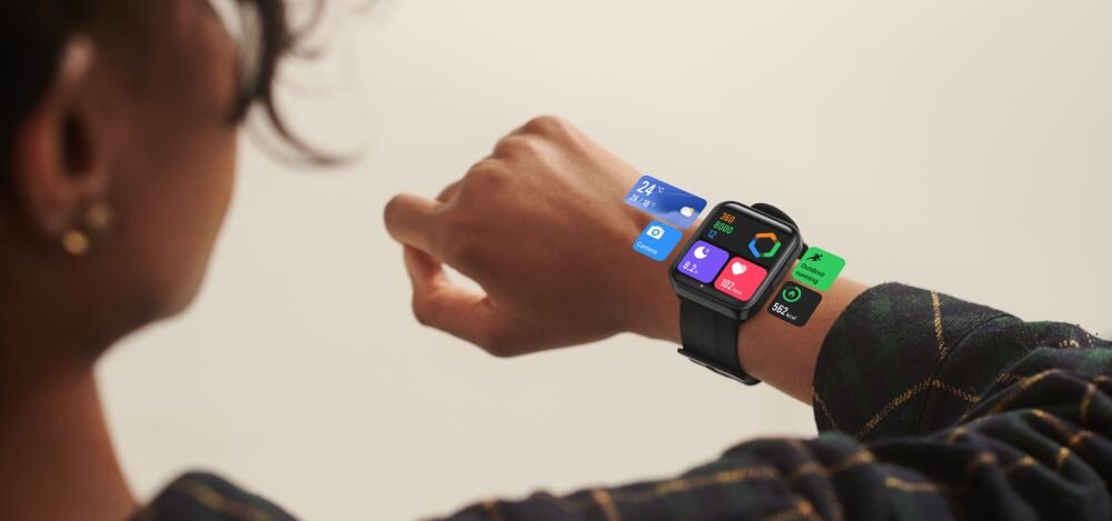 Smartwatch 70MAI Maimo Watch Flow  ekran bateria czujniki zdrowie sport pasek ładowanie pojemność rozdzielczość łączność sterowanie krew puls rozmowy smartfon aplikacja 