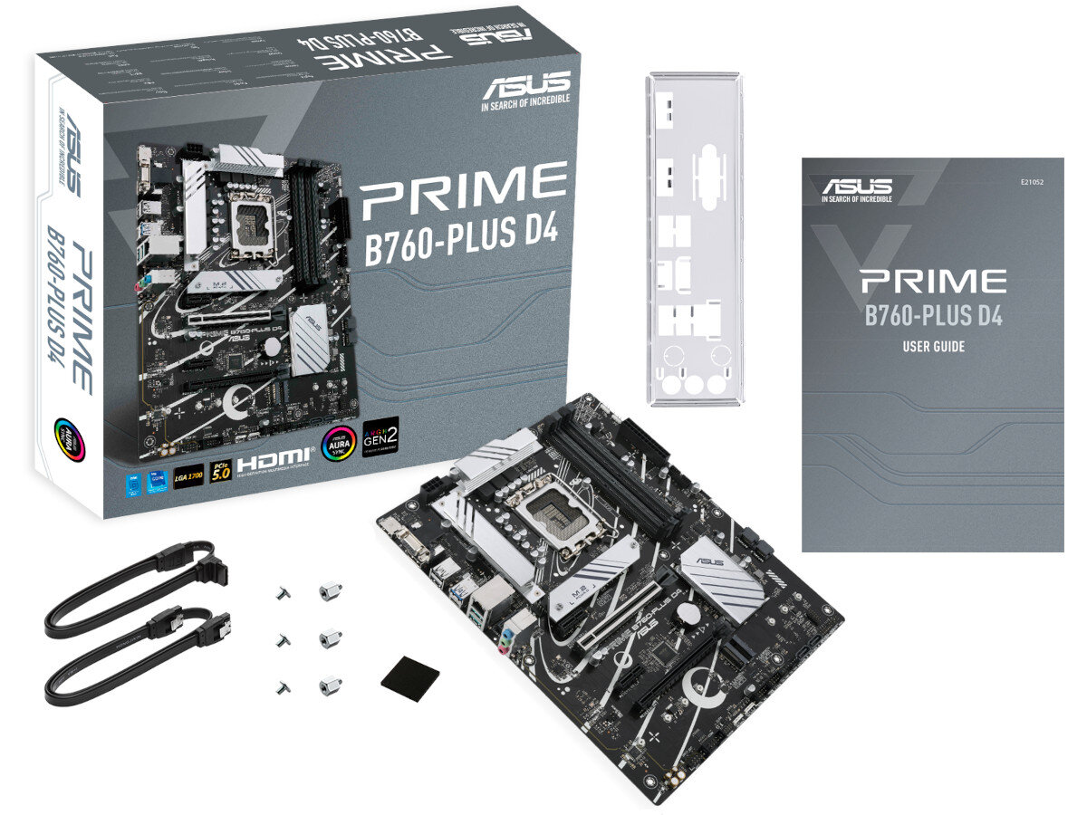 Płyta główna ASUS Prime B760-Plus D4 opakowanie akcesoria zestaw