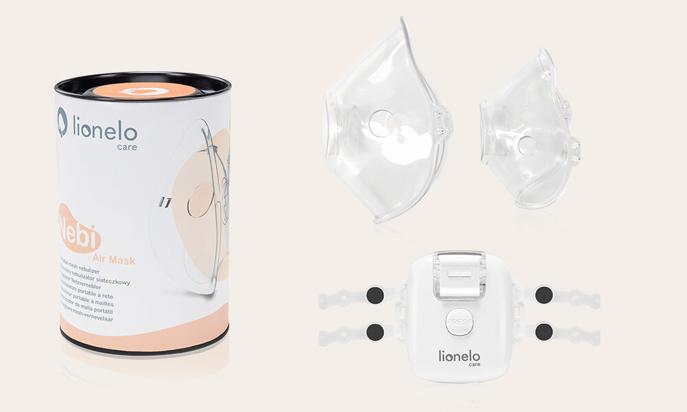 Inhalator nebulizator ultradźwiękowy LIONELO Air przenośny kompaktowy przeziębienie alergia siateczkowy wibracje