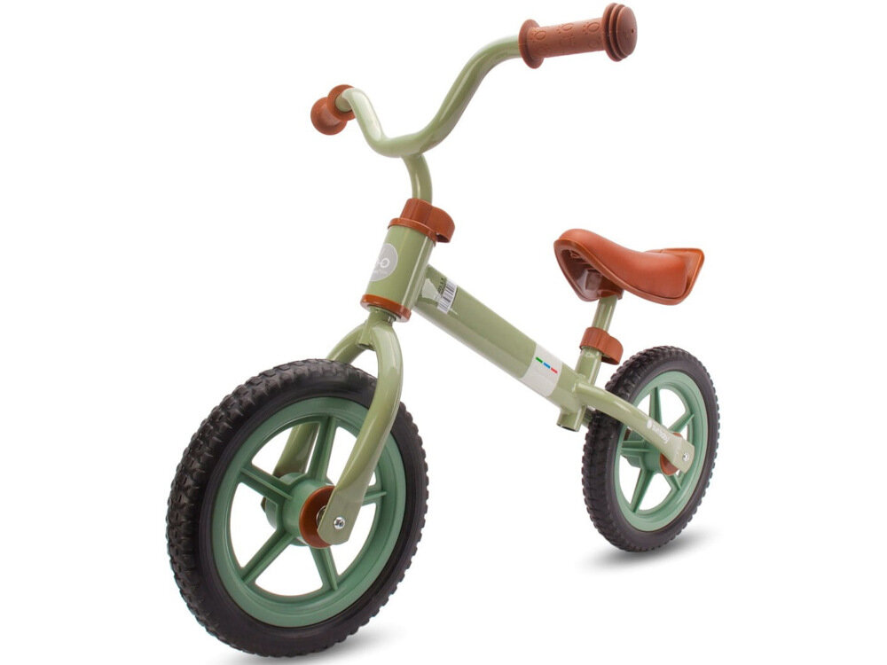 Rowerek biegowy SUN BABY Molto Strada Zielony świetny na pierwszy pojazd dziecka lekki bezpieczny wytrzymały ćwiczy motorykę siłę mięśnie nóg utrzymywanie równowagi koordynację ruchową dla dzieci powyżej 18 miesiąca życia
