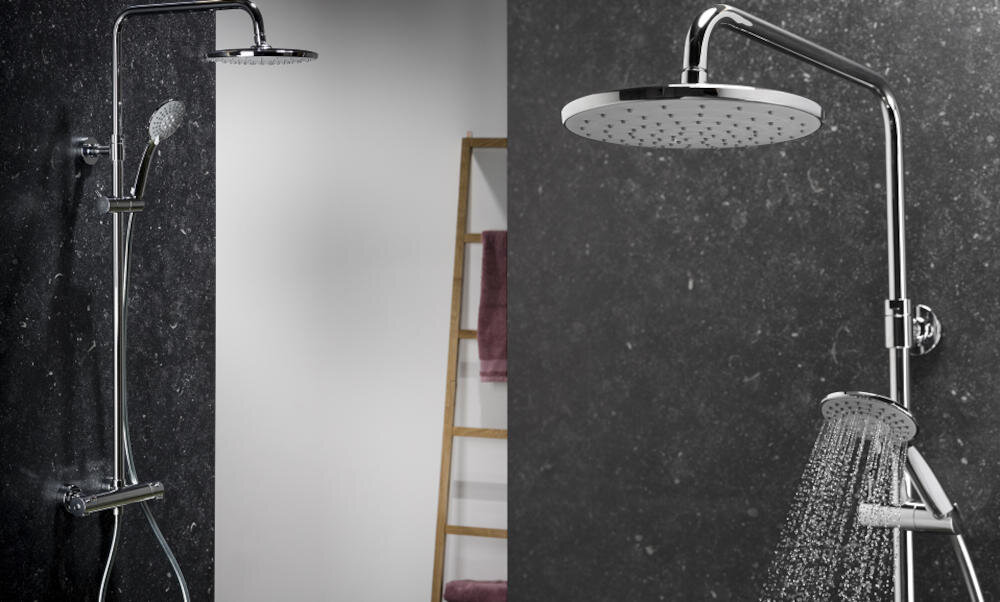KFA ARMATURA Moza 5736-910-00 zestaw prysznicowy deszczownica logon kształt łazienka