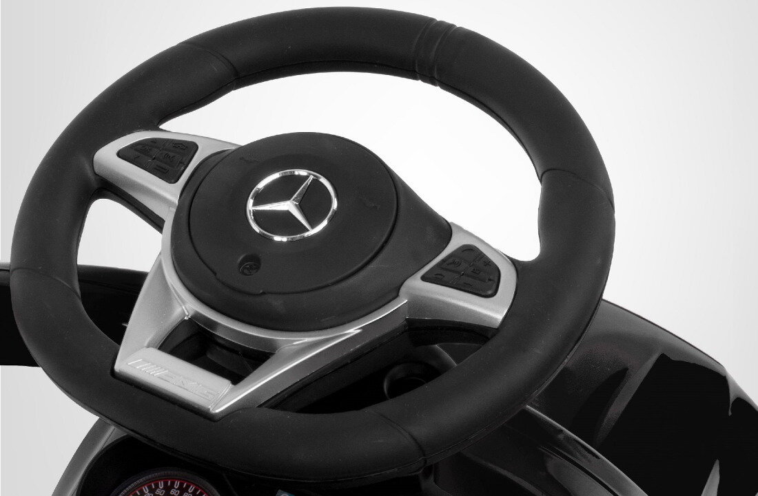 Jeździk SUN BABY Mercedes Coupe AMG C36 Czarny kierownica przyciski dźwięk komfort bezpieczeństwo zabawa wiek powyżej 12 miesięcy obciążenie