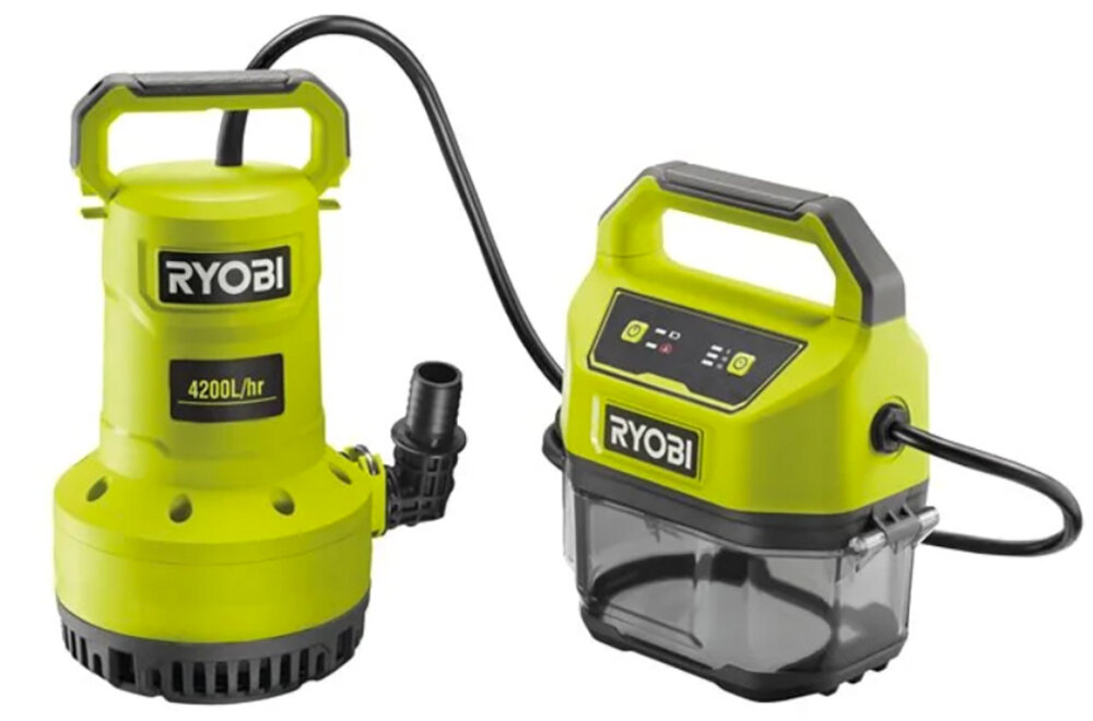 Pompa do wody RYOBI RY18SPA-0 akumulatorowa zaawansowane narzedzie akumulatorowe efektywne przepompowywanie wody do ogrodu prac budowlanych w awaryjnych sytuacjach