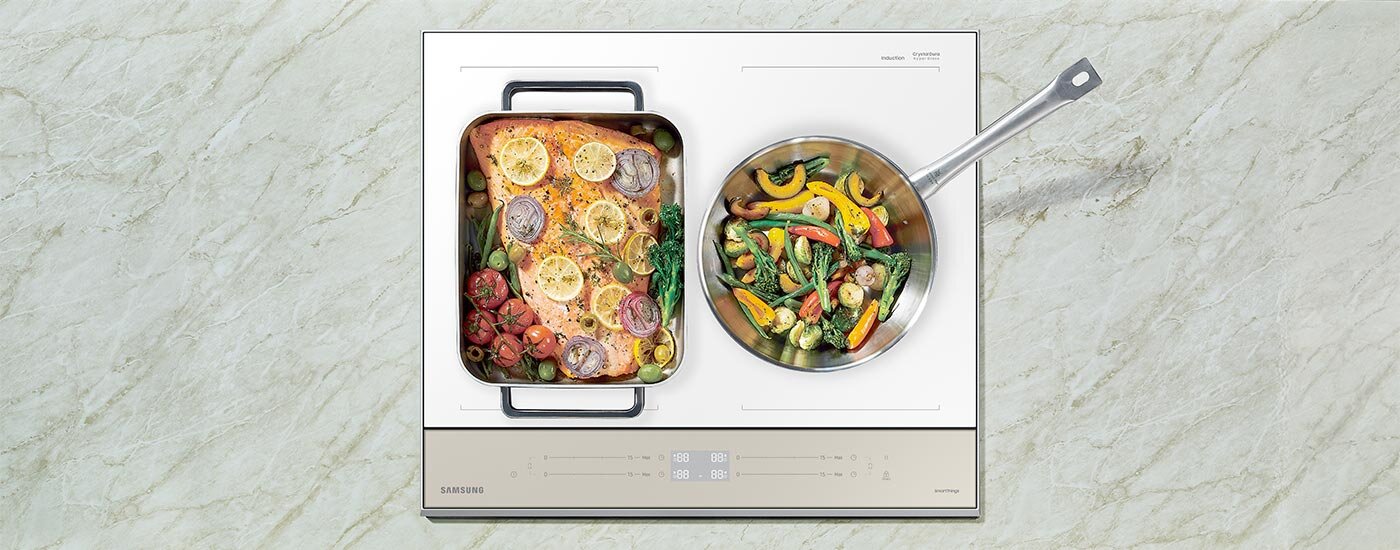 Biała płyta indukcyjna Samsung NZ64B5067YY stworzy niepowtarzalny styl w Twojej kuchni. Możesz ją kupić w Media Expert