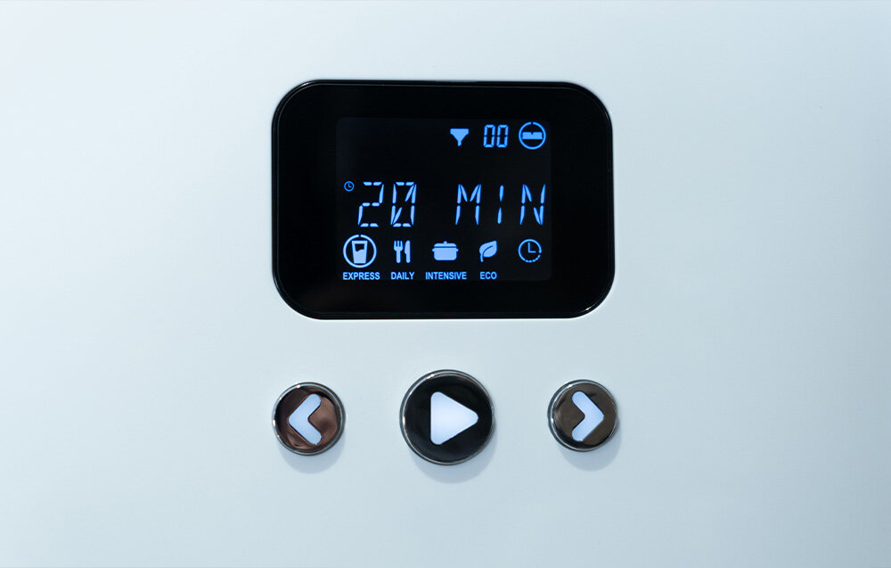DAAN TECH Bob 2 couverts kontrola zmywarka wbudowany ekran czas mycie detergent ikona suszenie programy przyciski