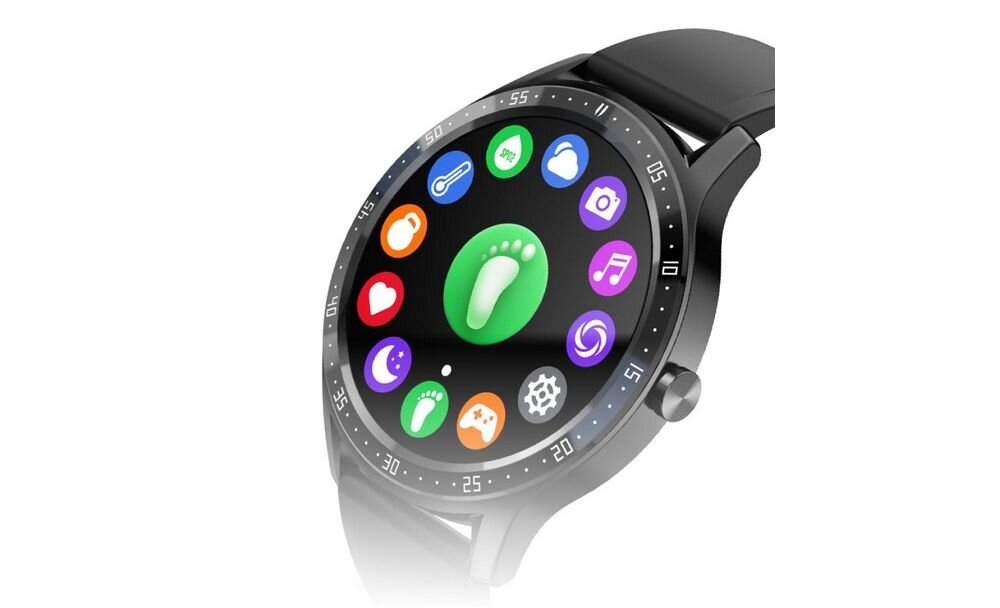 Smartwatch MAXCOM FW43 Cobalt 2 ekran bateria czujniki zdrowie sport pasek ładowanie pojemność rozdzielczość łączność sterowanie krew puls rozmowy smartfon aplikacja 