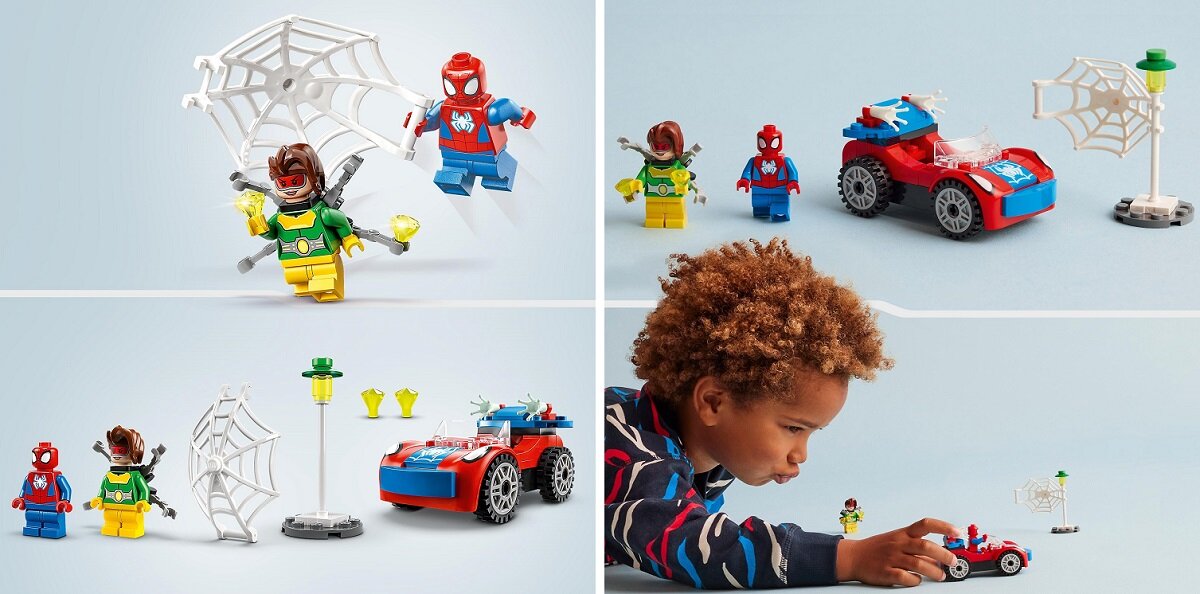 LEGO MARVEL Samochód Spider-Mana i Doc Ock 10789 dziecko kreatywność zabawa nauka rozwój klocki figurki minifigurki jakość tradycja konstrukcja nauka wyobraźnia role jakość bezpieczeństwo wyobraźnia budowanie pasja hobby funkcje instrukcja aplikacja LEGO Builder