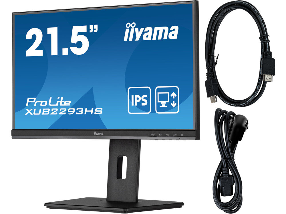 Monitor IIYAMA ProLite XUB2293HS-B5 opakowanie zestaw zawartość akcesoria kable dodatki