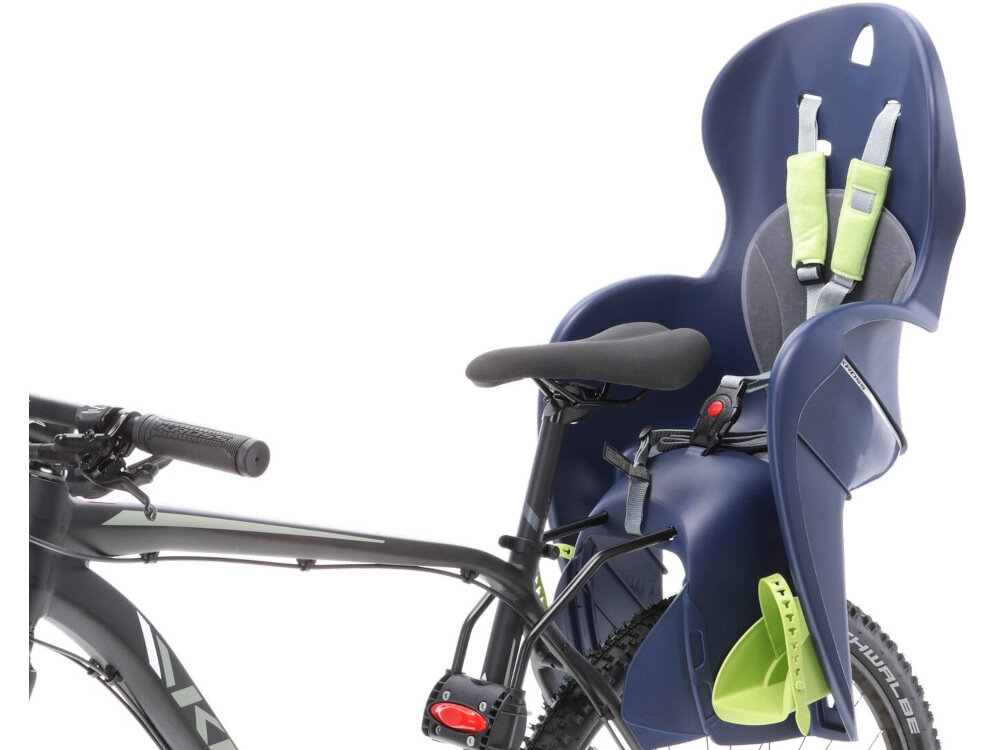 Fotelik rowerowy KROSS Walaroo Niebieski miękka poduszka obejmuje całe oparcie i siedzisko można ściągnąć i wyp