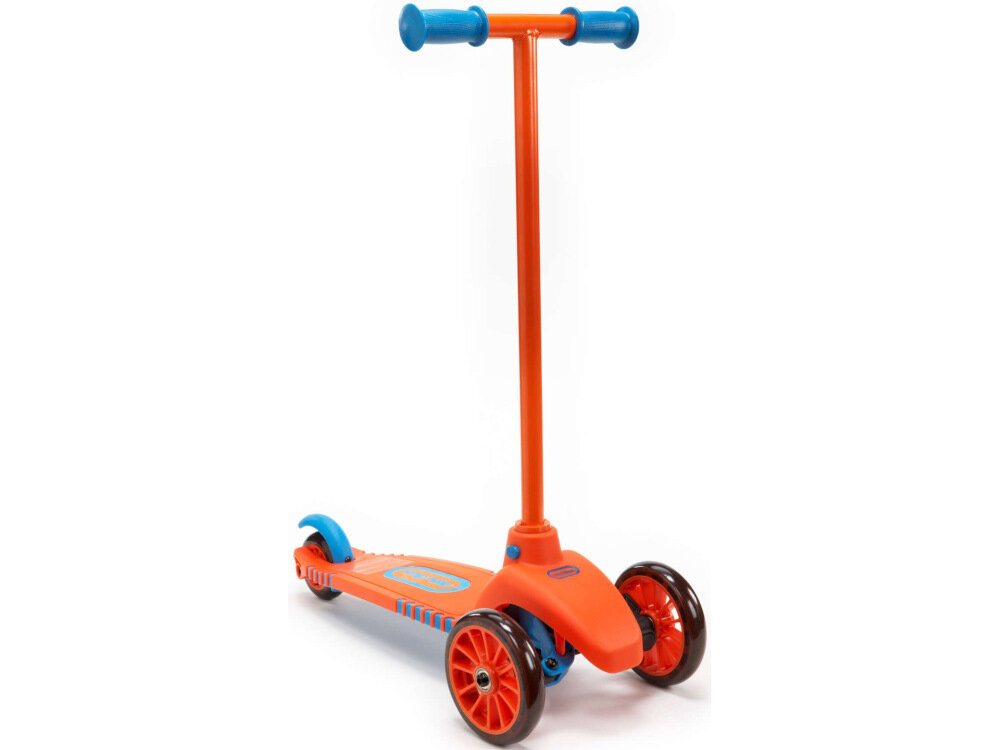 Hulajnoga dla dzieci LITTLE TIKES Lean to Turn Scooter Pomarańczowo-niebieskim w Pomarańczowo-niebieskimm kolorze z lekkich wytrzymałych materiałów bezpieczne użytkowanie balansowanie ciałem utrzymywania równowagi uczy dziecko prawidłowego zachowania na jezdni