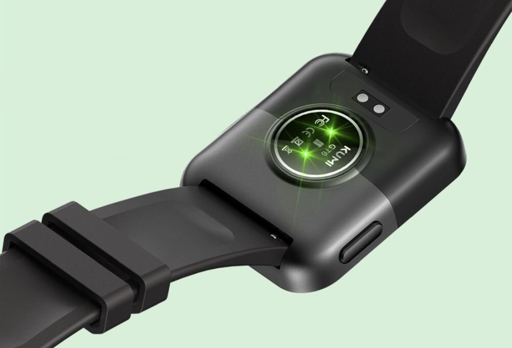 Smartwatch KUMI GT6 KU-GT6 BK   ekran bateria czujniki zdrowie sport pasek ładowanie pojemność rozdzielczość łączność sterowanie krew puls rozmowy smartfon aplikacja 