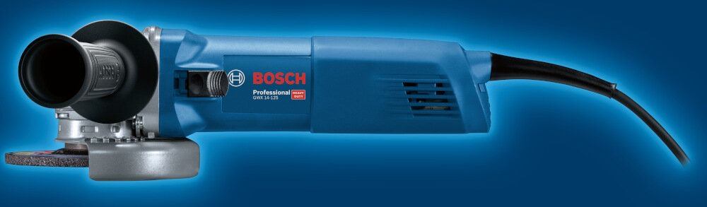 Szlifierka kątowa Professional BOSCH GWS 14-125 S 06017D0101 wbudowany system zapobiegania przypadkowemu wlaczeniu technologia zabezpieczenia przed przeciazeniem
