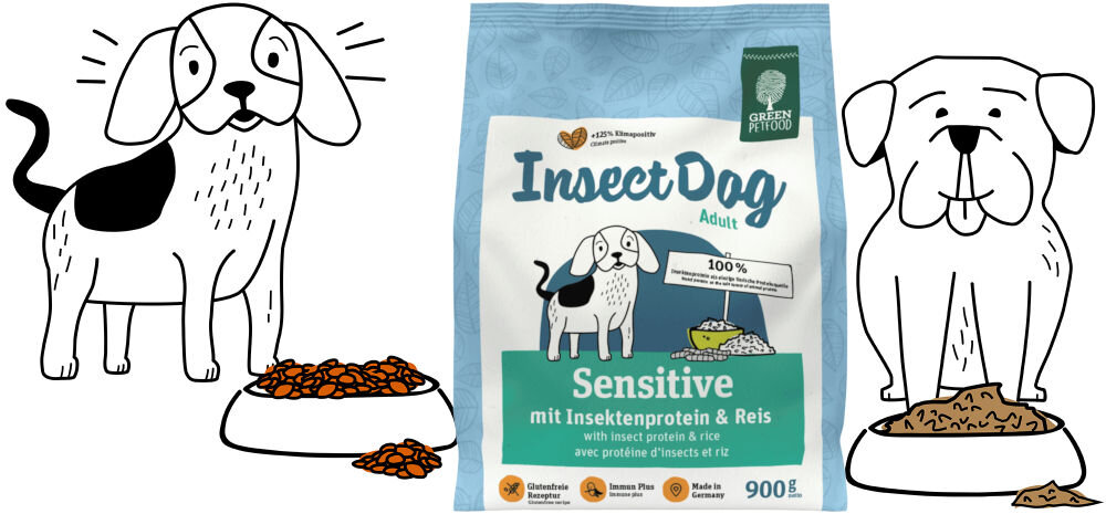 Karma dla psa GREEN PETFOOD InsectDog Sensitive Białko owadów z ryżem  5 x 900 g dawkowanie analiza sklad
