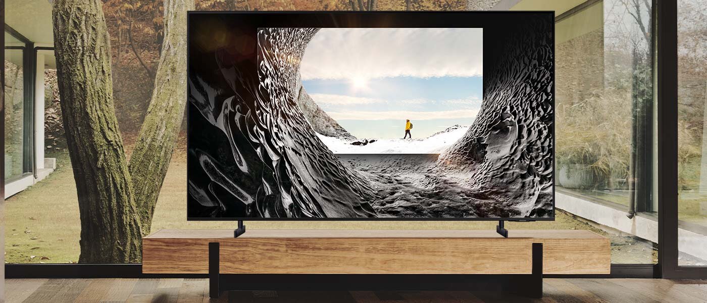 Przykład krajobrazu odwzorowanego na telewizorze Samsung Crystal