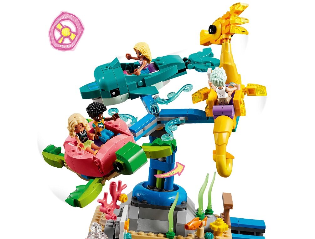 LEGO Friends Plażowy park rozrywki 41737 dziecko kreatywność zabawa nauka rozwój klocki figurki minifigurki jakość tradycja konstrukcja nauka wyobraźnia role jakość bezpieczeństwo wyobraźnia budowanie pasja hobby funkcje instrukcja aplikacja LEGO Builder