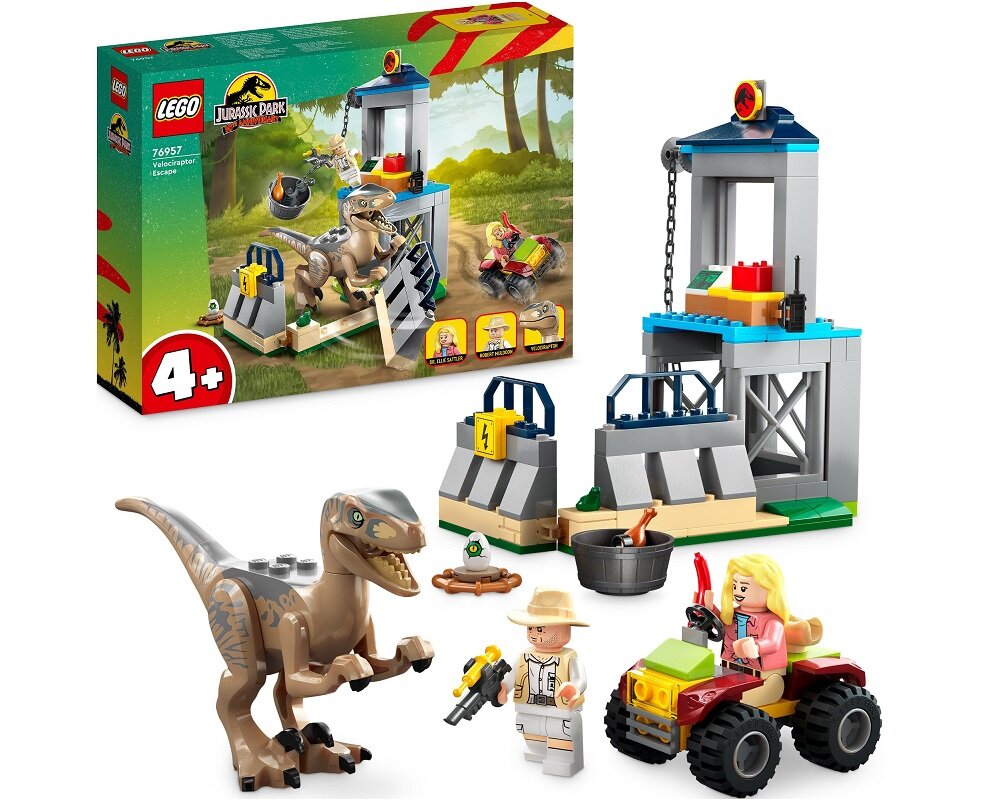 LEGO Jurassic World Ucieczka welociraptora 76957 dziecko kreatywność zabawa nauka rozwój klocki figurki minifigurki jakość tradycja konstrukcja nauka wyobraźnia role jakość bezpieczeństwo wyobraźnia budowanie pasja hobby funkcje instrukcja aplikacja LEGO Builder