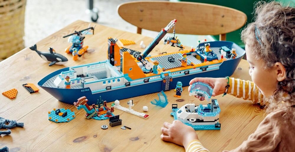 LEGO City Łódź badacza Arktyki 60368   klocki elementy zabawa łączenie figurki akcesoria figurka zestaw 