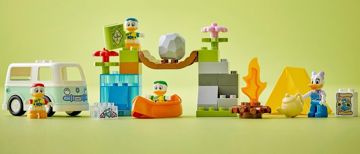 LEGO DUPLO Kempingowa przygoda 10997 dziecko kreatywność zabawa nauka rozwój klocki figurki minifigurki jakość tradycja konstrukcja nauka wyobraźnia role jakość bezpieczeństwo wyobraźnia budowanie pasja hobby funkcje instrukcja aplikacja LEGO Builder