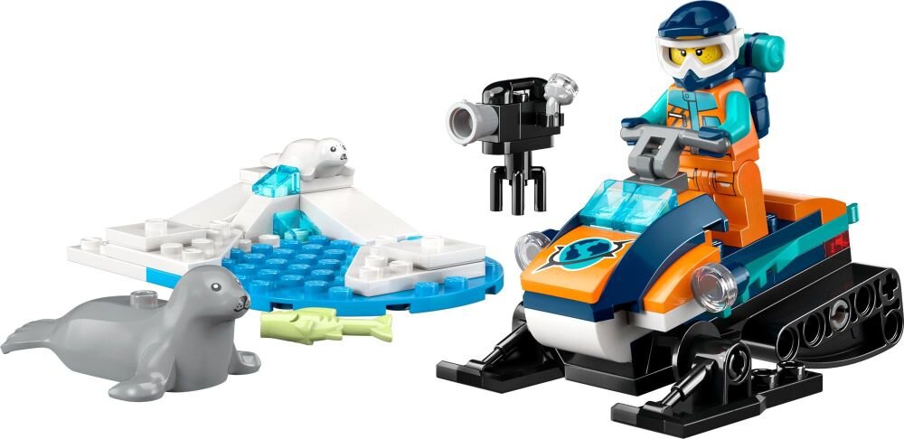 LEGO City Skuter śnieżny badacza Arktyki 60376 klocki elementy zabawa łączenie figurki akcesoria figurka zestaw 
