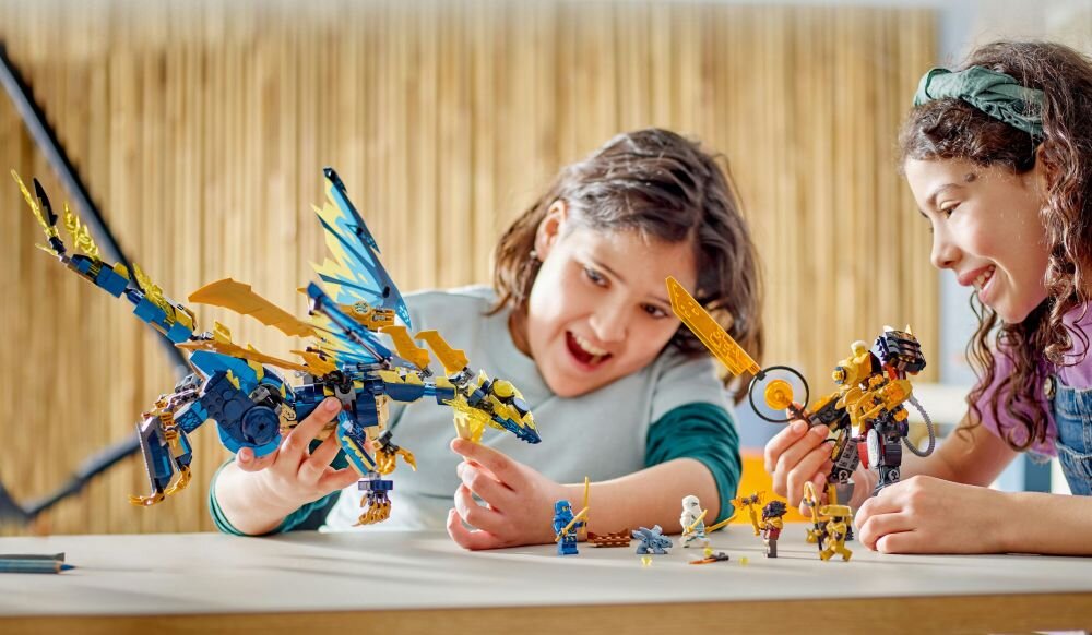 LEGO NINJAGO Smok żywiołu kontra mech cesarzowej 71796  klocki elementy zabawa łączenie figurki akcesoria figurka zestaw 
