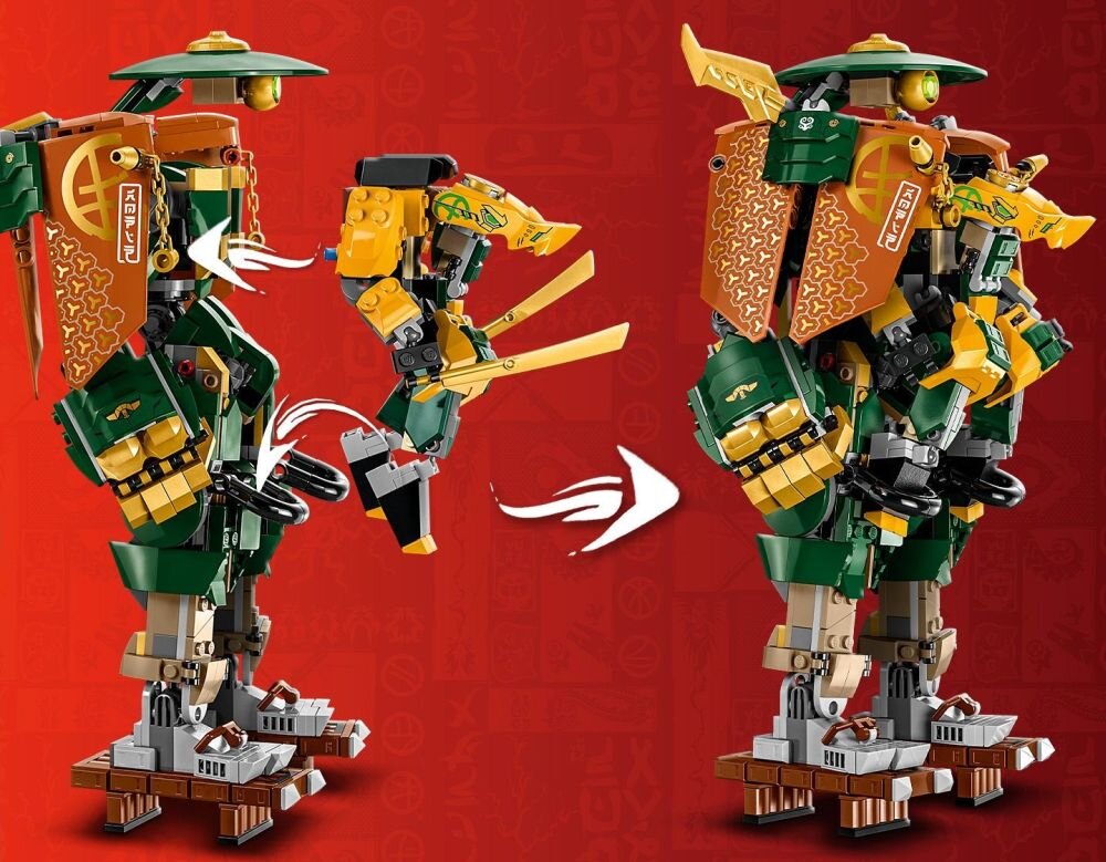 LEGO NINJAGO Drużyna mechów ninja Lloyda i Arina 71794   klocki elementy zabawa łączenie figurki akcesoria figurka zestaw 
