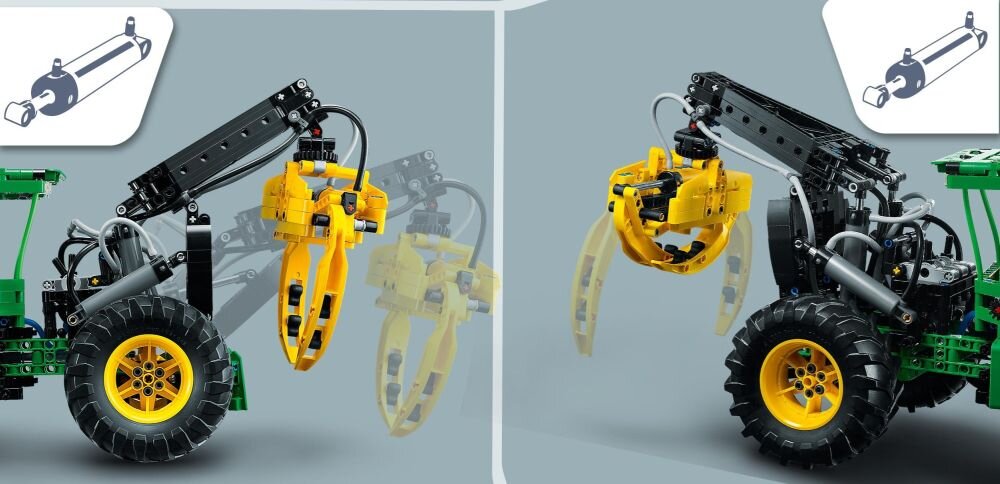 LEGO Technic Ciągnik zrywkowy John Deere 948L-II 42157  klocki elementy zabawa łączenie figurki akcesoria figurka zestaw 