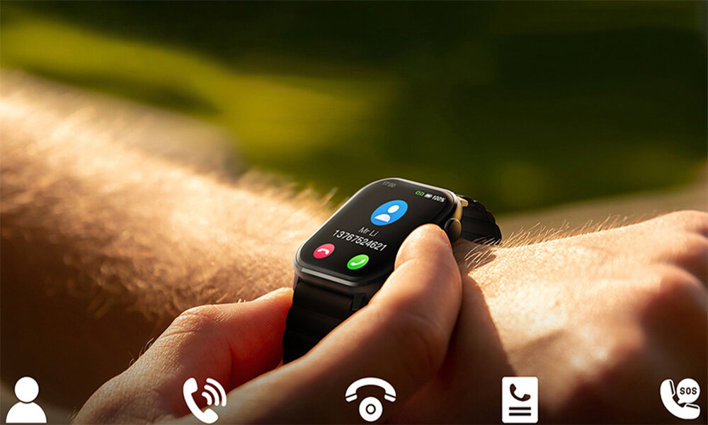 Smartwatch IMILAB W02   ekran bateria czujniki zdrowie sport pasek ładowanie pojemność rozdzielczość łączność sterowanie krew puls rozmowy smartfon aplikacja 