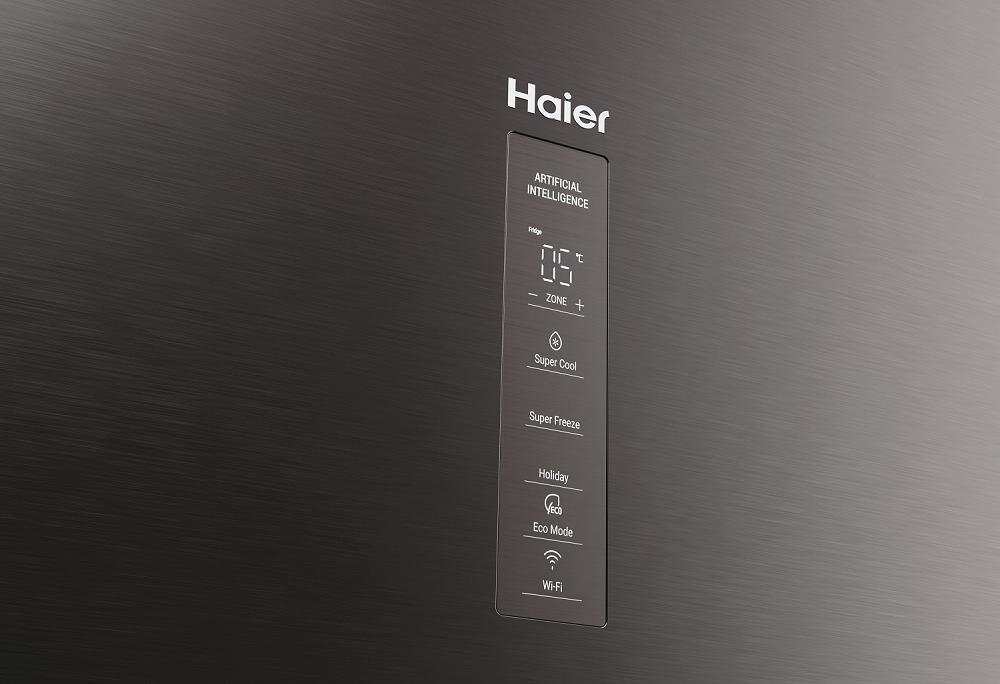 HAIER HTR5720ENMG lodówka cyfrowy wyświetlacz fotykowy drzwi łatwe sterowanie kontrola temperatura ustawienia