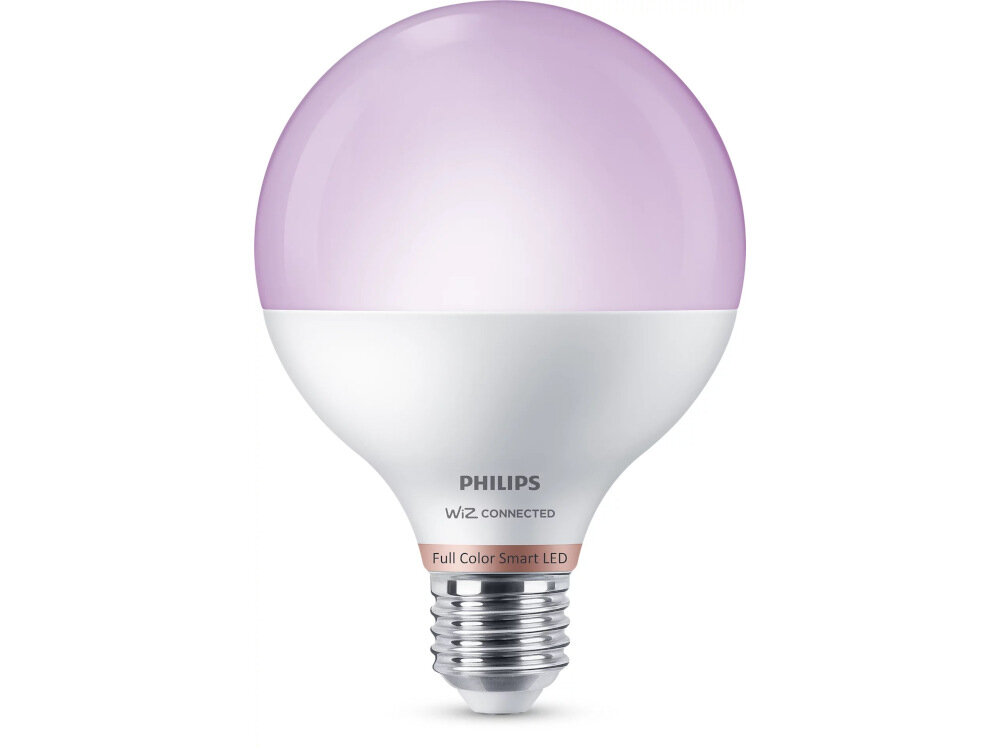 Inteligentna żarówka LED PHILIPS G95 922-65 RGB 11W E27 Wi-Fi-Bluetooth do oświetlania dużych przestrzeni kąt świecenia 250 stopni białe światło kolorowe światło prosta obsługa i montaż sterowanie poprzez Wi-Fi Bluetooth