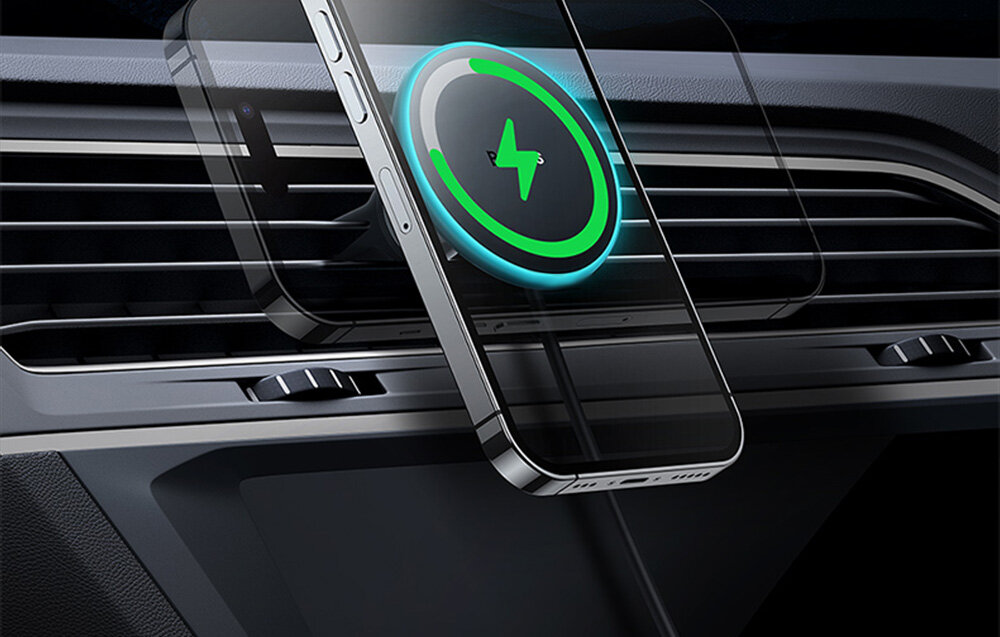 Baseus CW01 3w1 | Uchwyt samochodowy z ładowaniem indukcyjnym MagSafe do iPhone 15W + ładowarka samochodowa Type-C 25W ładowanie uchwyt magnetyczny ładowanie bateria energia 