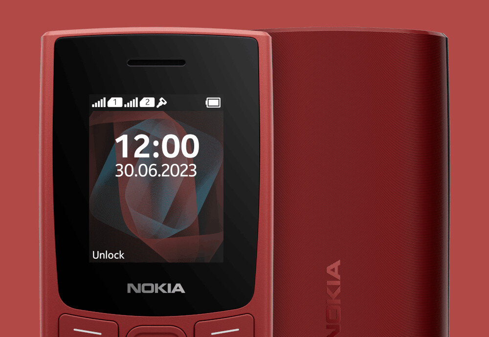 Telefon NOKIA 105 2023 DualSim Czerwony obudowa klawiatura ekran szczelność