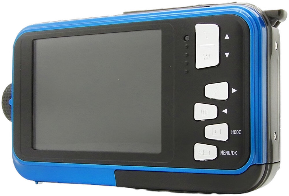 Aparat EASYPIX Aquapix W3027-M Wave Niebieski uchwyt wielkość ergonomia bateria żywotność pamięć
