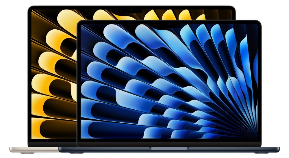 Laptop APPLE MacBook Air 2023 15 cali wytrzymałość dbałość smukły szybkość czip m2 mac iphone icloud migracje wbudowane apki mistrzowski wyraz kamera audio teksty biometryczne dane energooszczędność wyposażenie