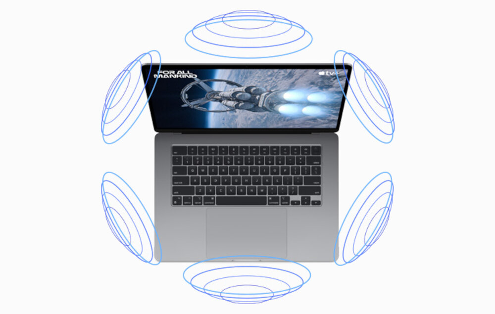 Laptop APPLE MacBook Air 2023 15 cali wytrzymałość dbałość smukły szybkość czip m2 mac iphone icloud migracje wbudowane apki mistrzowski wyraz kamera audio teksty biometryczne dane energooszczędność wyposażenie