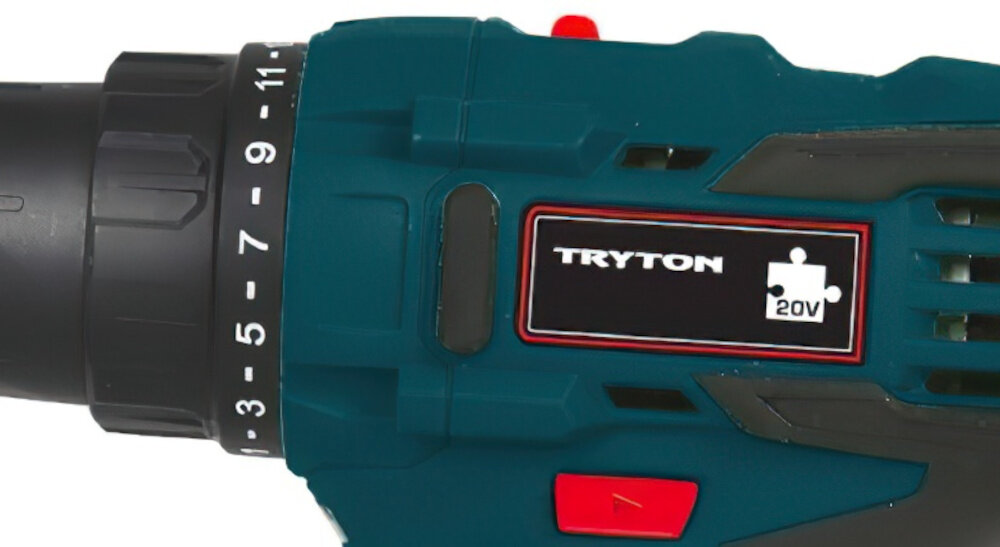 Wiertarko-wkrętarka TRYTON TJV10AL 21-pozycjne sprzeglo precyzyjna kontrola wbudowana w urzadzenie lampka LED