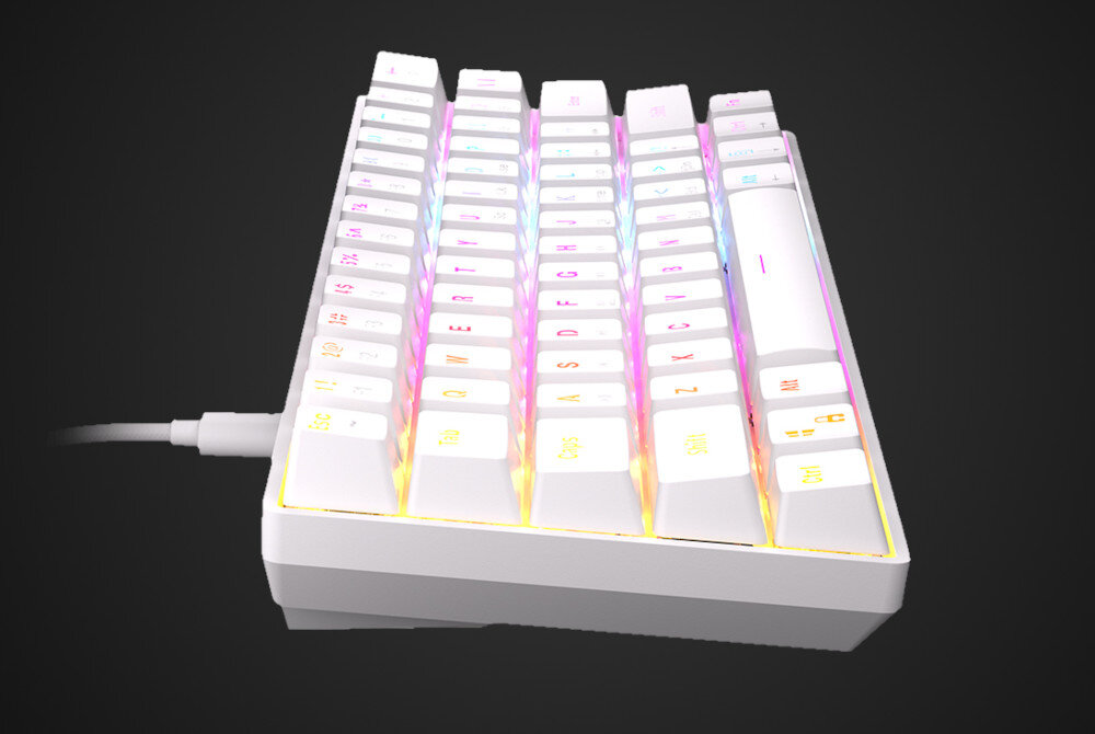 Klawiatura KRUX Qara 60 Biały podświetlenie RGB personalizacja efekty