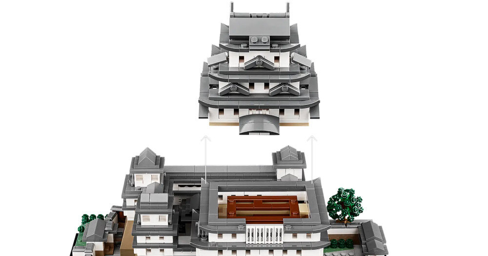 KLOCKI LEGO ARCHITECTURE ZAMEK HIMEJI 21060 wnętrze dach dostęp