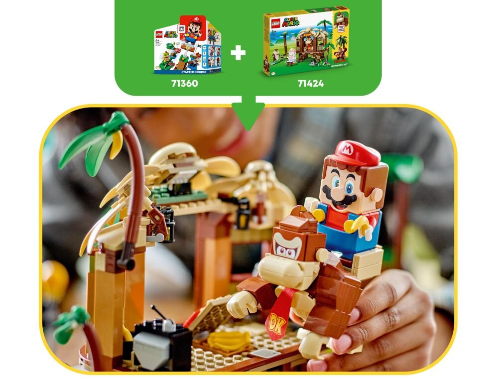 LEGO Super Mario Domek na drzewie Donkey Konga zestaw rozszerzający 71424    klocki elementy zabawa łączenie figurki akcesoria figurka zestaw 