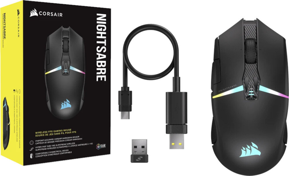 Mysz CORSAIR Nightsabre Wireless zestaw akcesoria