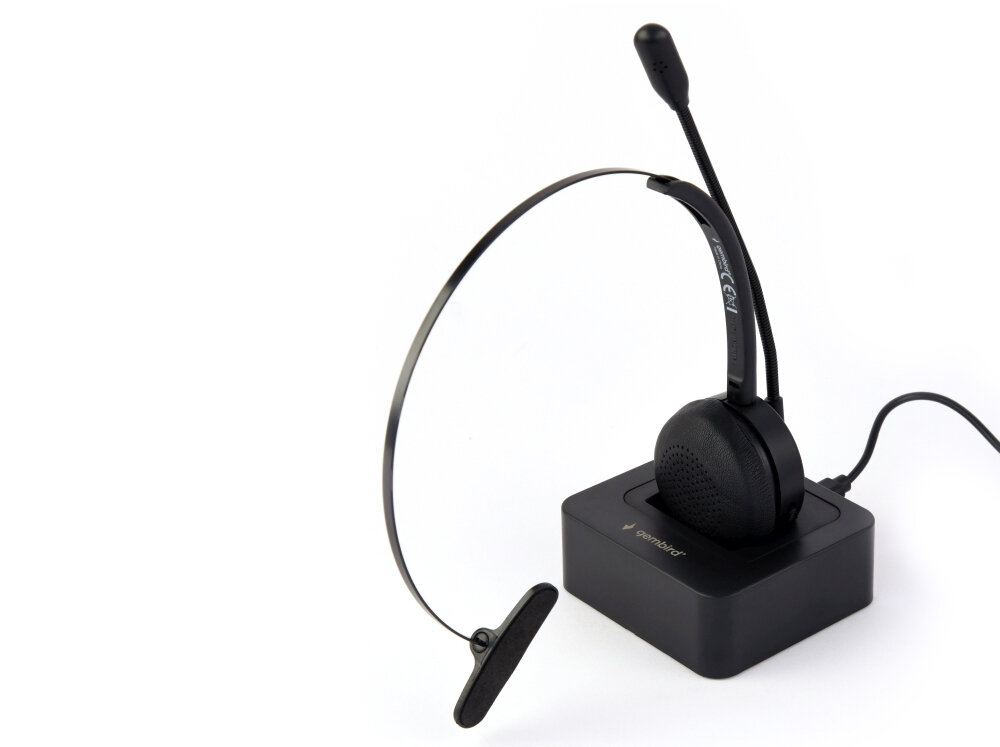 Słuchawka GEMBIRD BTHS-M-01 Bluetooth Call center Czarny mikrofon słuchawka pałąk nauszniki miękkie