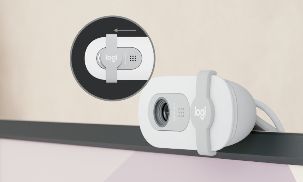 Kamera internetowa LOGITECH Brio 100 Full HD Biały prywatność kontrola osłona zakrywanie