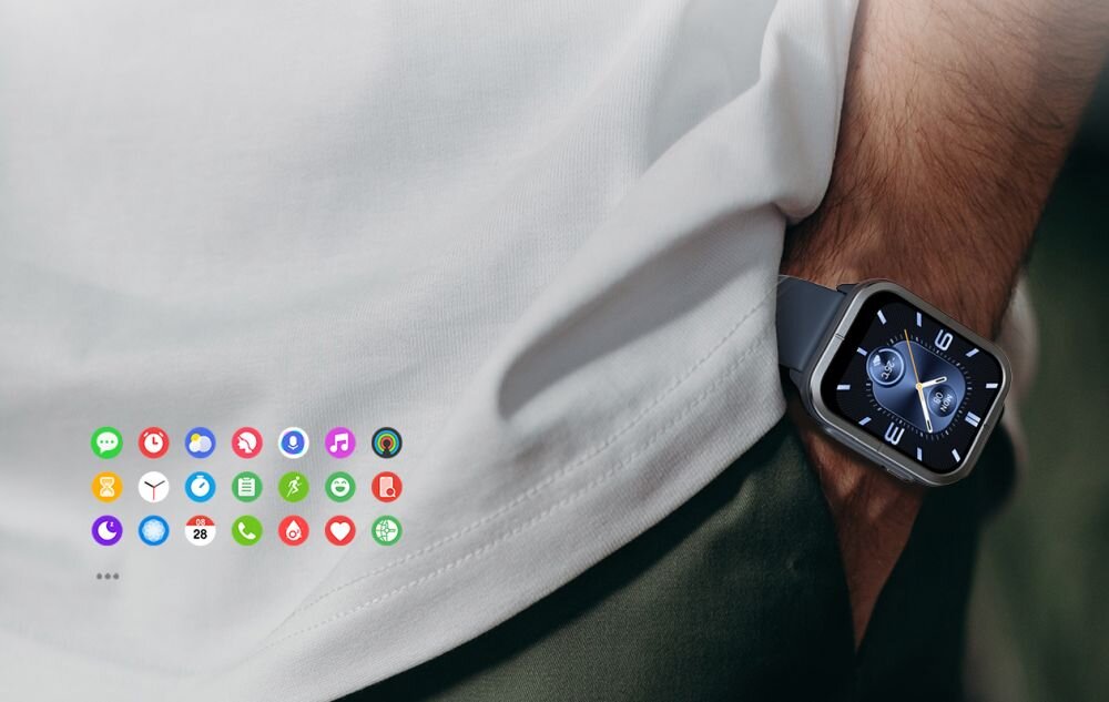 Smartwatch MIBRO C3   ekran bateria czujniki zdrowie sport pasek ładowanie pojemność rozdzielczość łączność sterowanie krew puls rozmowy smartfon aplikacja 