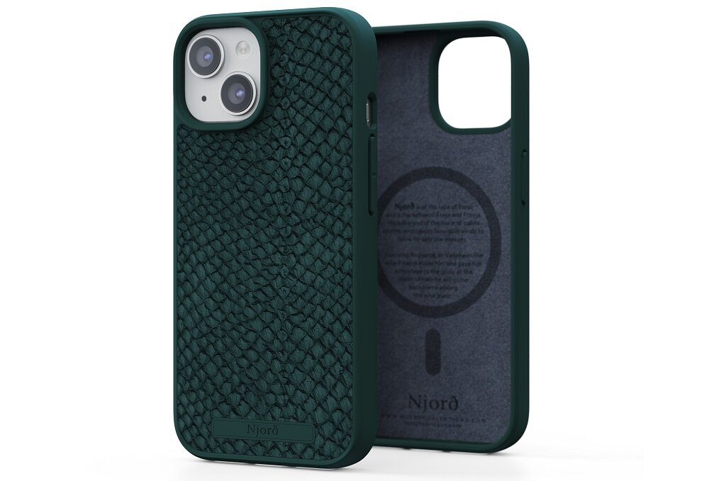 Etui NJORD BY ELEMENTS Salmon Leather do Apple iPhone 15 elaganckie ochrona smartfona Wyjątkowy wygląd Najwyższej jakości materiały MagSafe Ochrona aparatu Precyzyjne