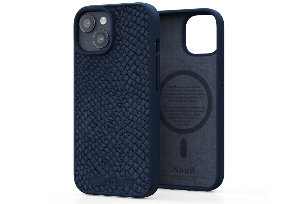 Etui NJORD BY ELEMENTS Salmon Leather do Apple iPhone 15 elaganckie ochrona smartfona Wyjątkowy wygląd Najwyższej jakości materiały MagSafe Ochrona aparatu Precyzyjne