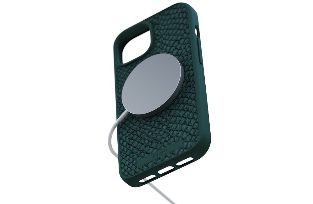 Etui NJORD BY ELEMENTS Salmon Leather MagSafe do Apple iPhone 15 elaganckie ochrona smartfona Wyjątkowy wygląd Najwyższej jakości materiały MagSafe Ochrona aparatu Precyzyjne